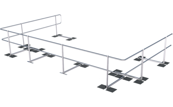 Een zijdelingse beveiligingsoplossing voor bitumendaken die zonder ballast wordt aangebracht.