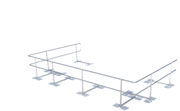 De ABS Guard OnTop Fusion dakrandbeveiliging als variant voor pvc-foliedaken.