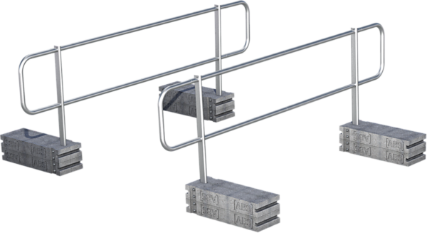 Illustratie van de toegangsset voor ABS Guard OnTop Weight dakrandbeveiliging