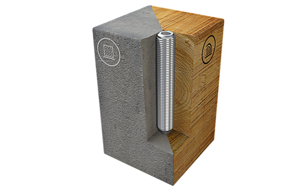 Afbeelding van de ABS-Lock II opname voor installatie in beton en hout.