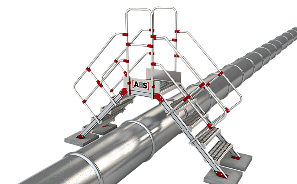 in de productie- of onderhoudshal - ABS Loopbrug biedt veilig oversteken van obstakels.